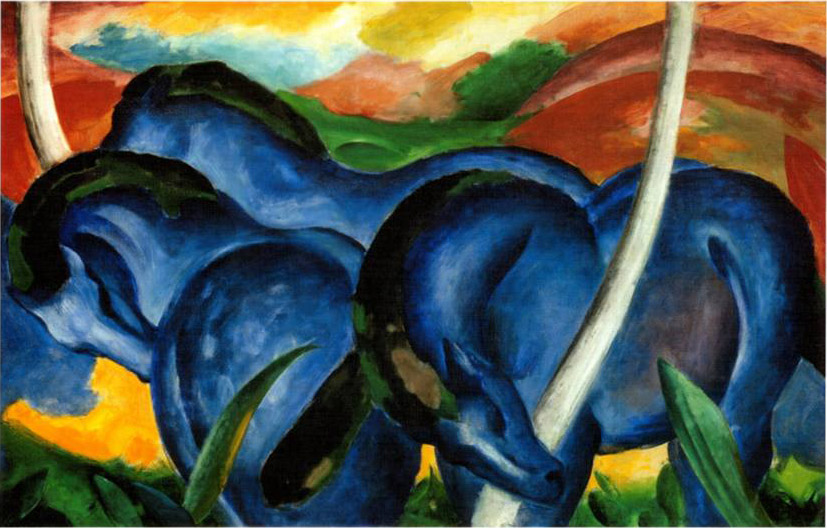 The Large Blue Horses painting - Franz Marc The Large Blue Horses art painting